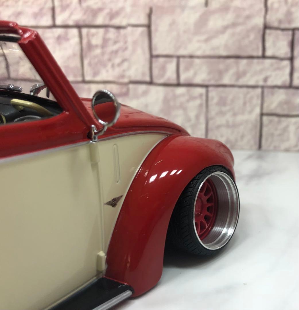 1/18ミニカー　ワーゲンビートル深リムカスタム　V字竹槍マフラー