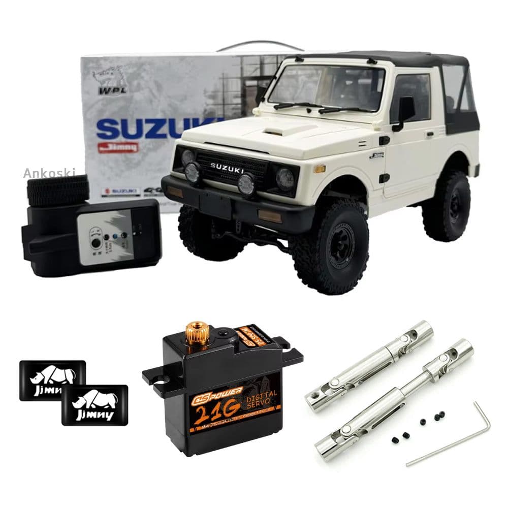 【防水サーボと金属製プロペラシャフト付】WPL C74-1 幌ジムニー ホワイト