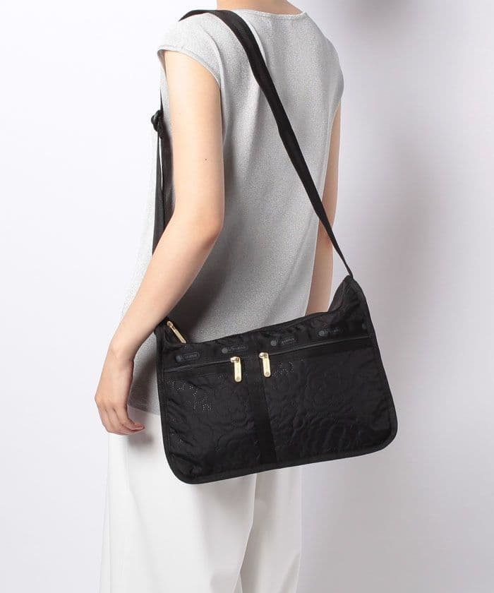 レスポートサック　ショルダーバッグ　ブラック　パフィーブロッサムズ