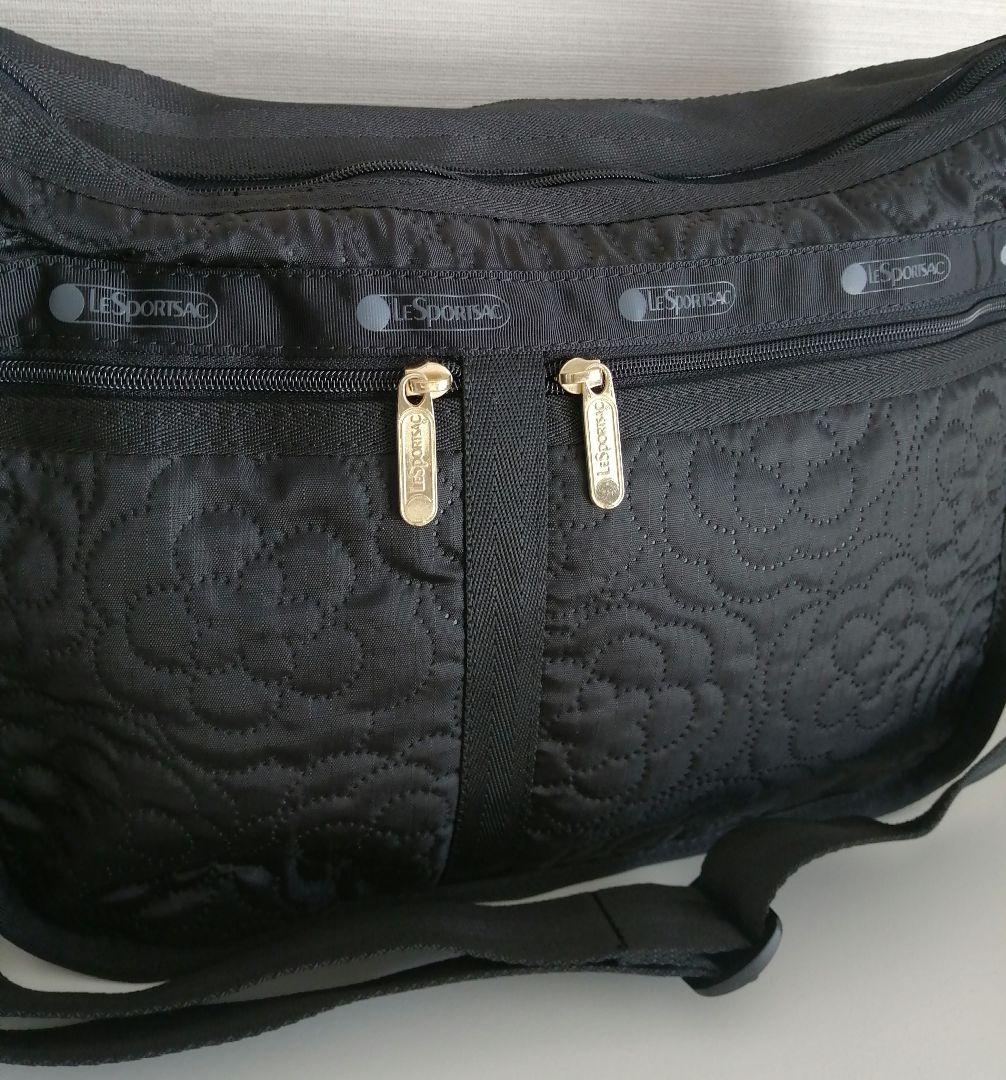 レスポートサック　ショルダーバッグ　ブラック　パフィーブロッサムズ