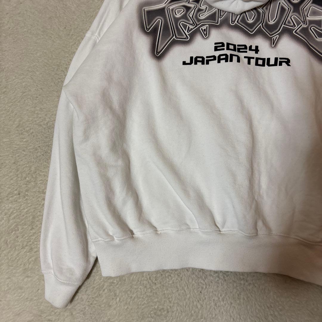 TREASURE REBOOT ホワイト ジップアップ フーディ パーカー M