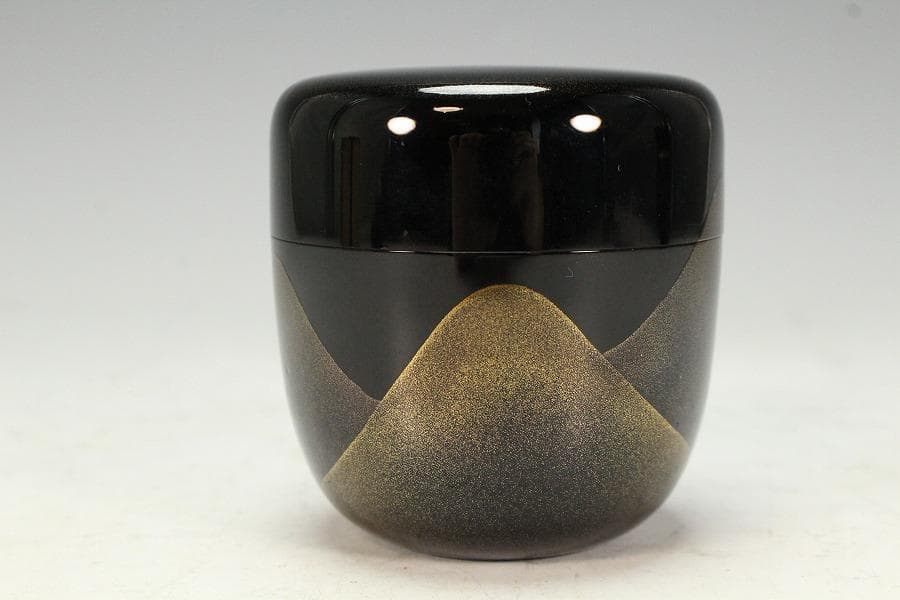 茶道具 遠山蒔絵 内縁 雲錦蒔絵 大棗 山下泰園作 共箱 美品(K-LC704)