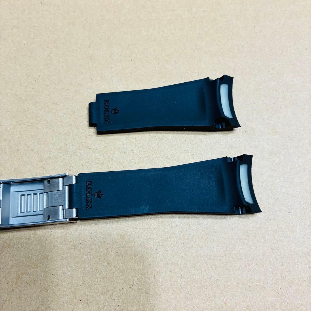 22mm ロレックス用 互換ラバーベルト ステンレスバックル付き