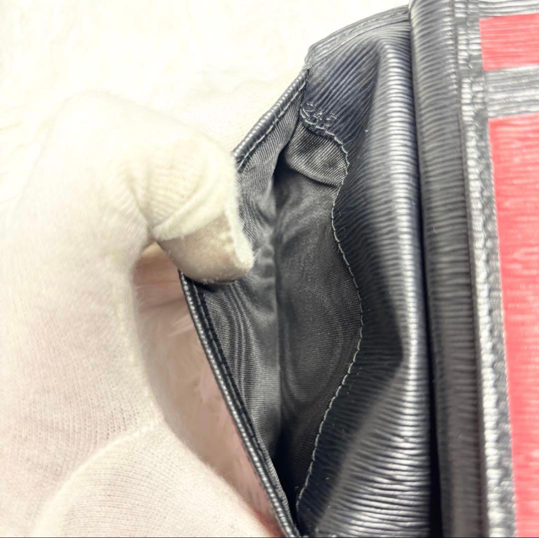 marine♡　三つ折り財布 ヴィッテロムーブ バイカラー 金ロゴ 赤 黒