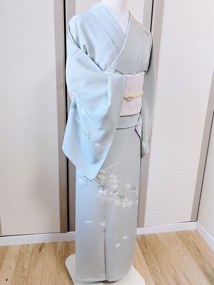 難有　正絹　訪問着　フルセット　裄66 67 L M 卒業式　入学式　袋帯