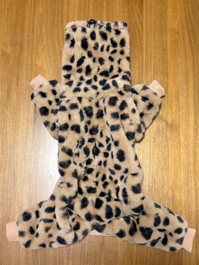 USHH:エコファーレオパードロンパース:ブラウン サイズ：S