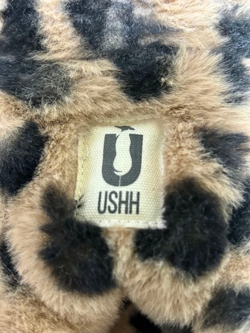 USHH:エコファーレオパードロンパース:ブラウン サイズ：S