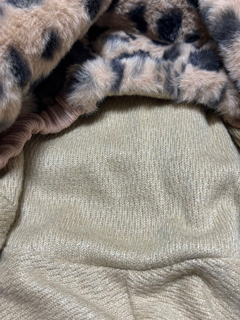 USHH:エコファーレオパードロンパース:ブラウン サイズ：S