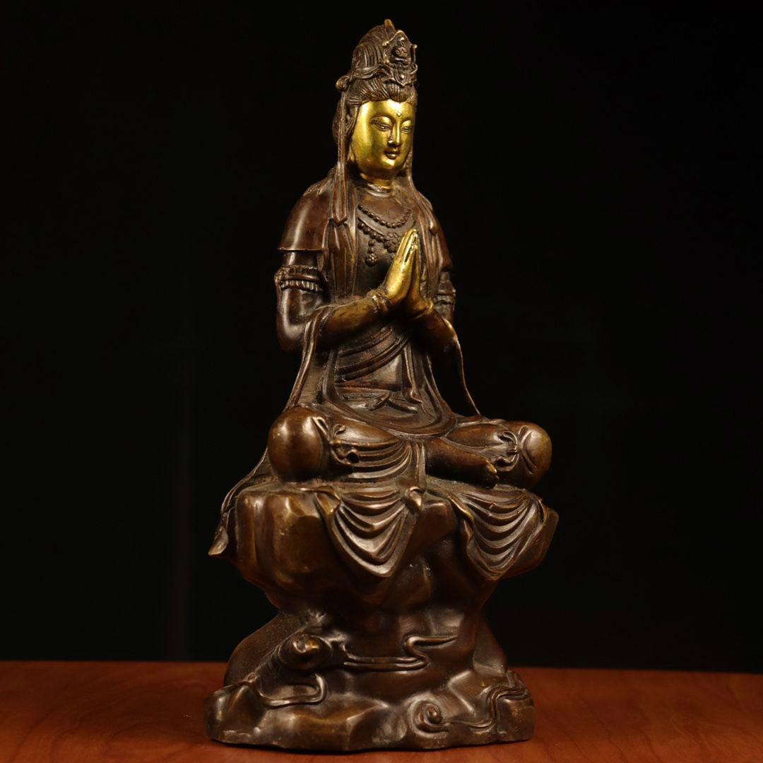 仏教美術 仏像 自在観音 小仏像 銅製 銅器