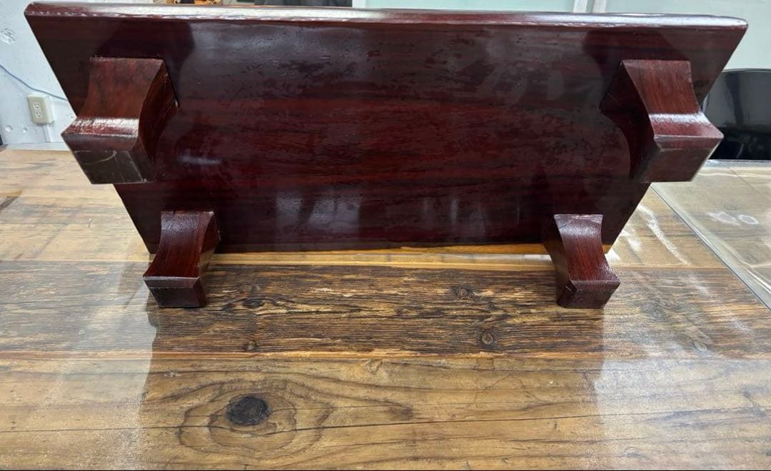 木製座卓 深い赤色 光沢仕上げ