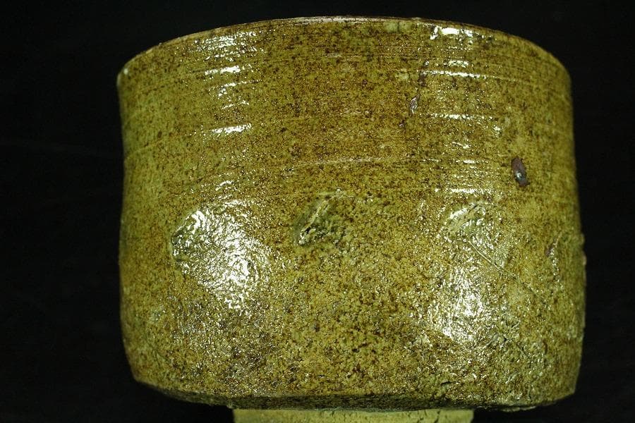 茶道具 古信楽 筒茶碗 釜印 時代箱(K-A219)