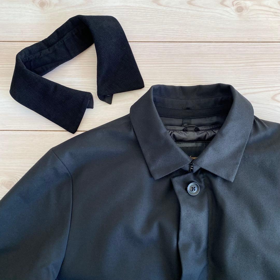 美品 ナノユニバース 西川ダウン 3WAYステンカラーコート M 黒