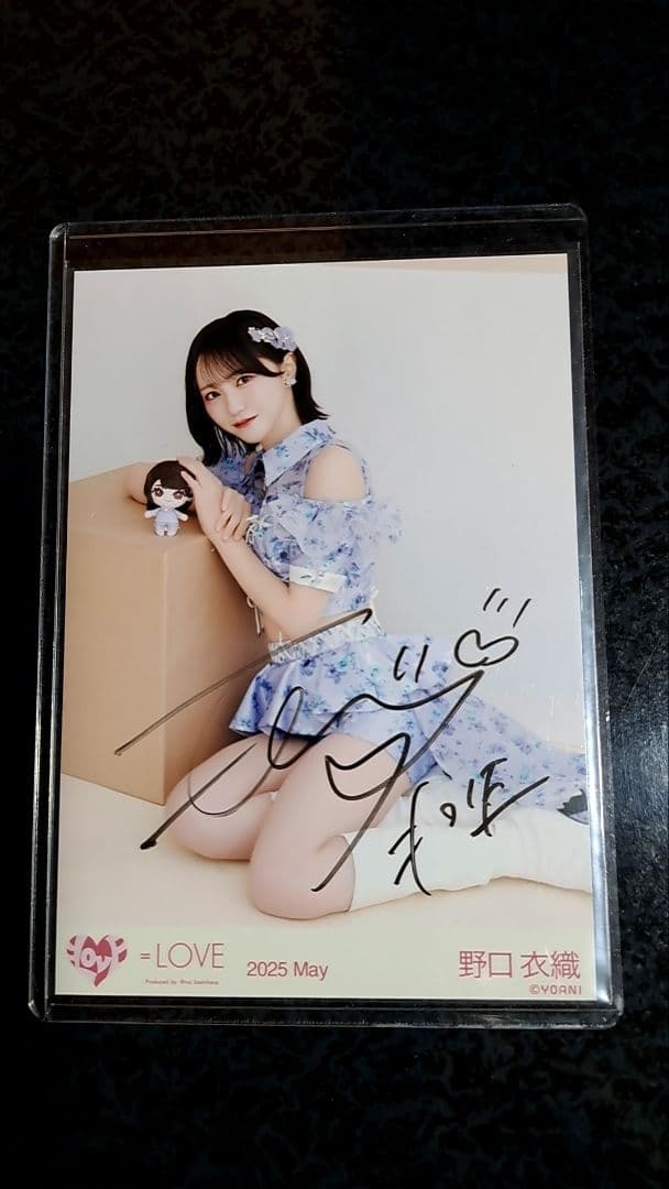 ＝LOVE イコラブ　野口衣織　ぬいぐるみマスコット(ヒキ)　直筆生写真