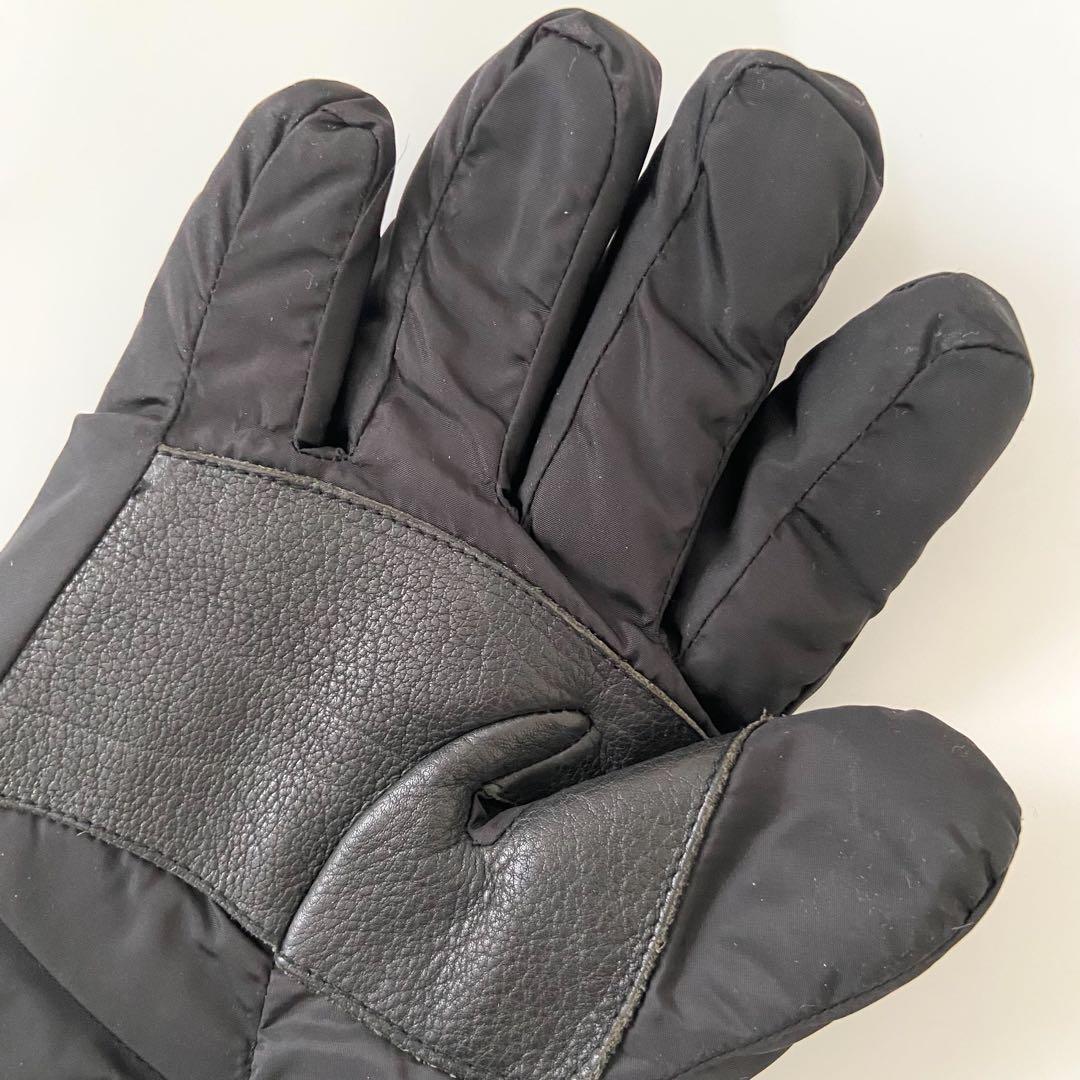 極美品　prada sport globe 耐久良　鹿レザー切り替え　中綿手袋