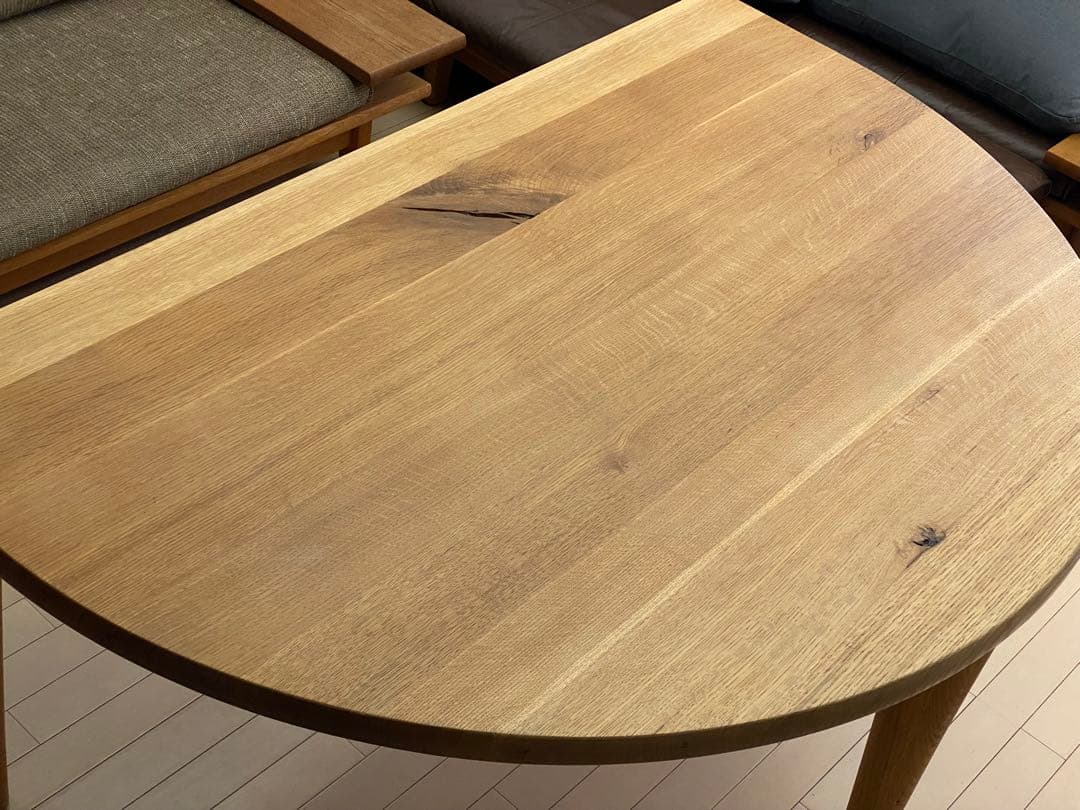 飛騨産業　ダイニングテーブル　森のことば 半円形テーブル