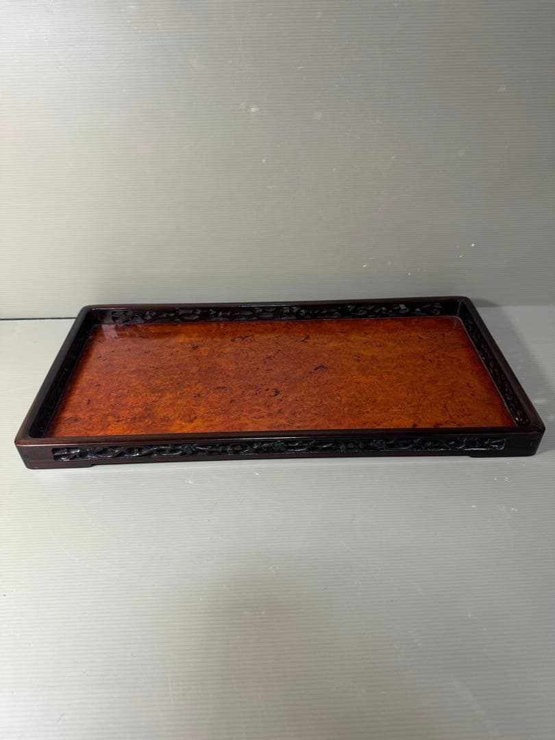 2391 唐木 煎茶盆 煎茶道具 お盆　時代物