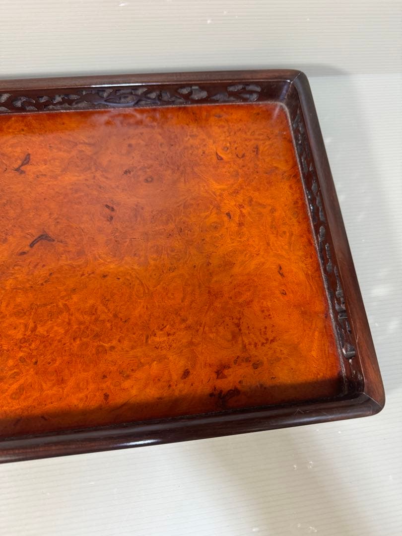 2391 唐木 煎茶盆 煎茶道具 お盆　時代物