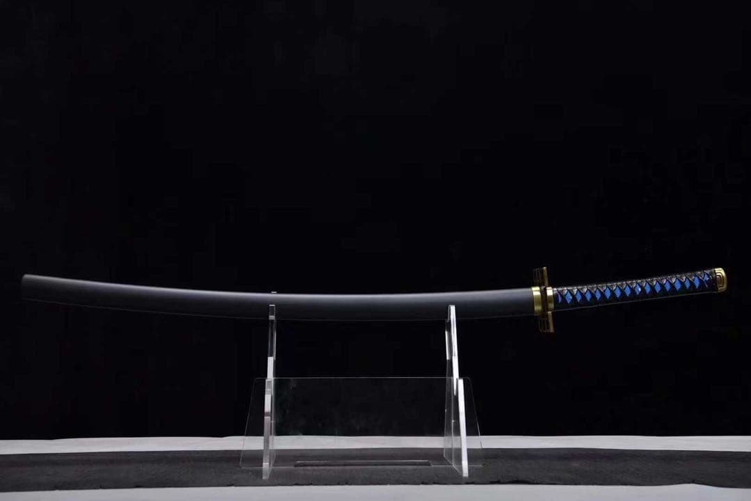 鬼滅の刃 時透無一郎 日輪刀 鑑賞用 武具 古兵器 黒石目鞘 本牛革柄巻