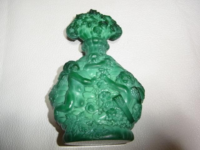 小柴外一 幻の技法◆岩城硝子 パート・ド・ヴェール 香水瓶『花や天使』瑪瑙ガラス