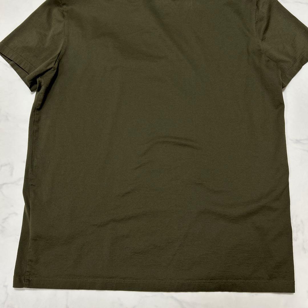 【美品】MONCLER カーキ　ダブルワッペン　Tシャツ Lサイズ
