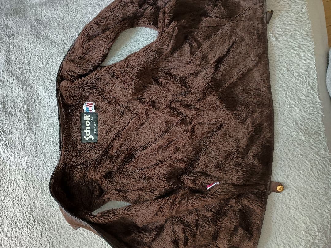 Schott ブラウンレザーシングルライダースジャケット