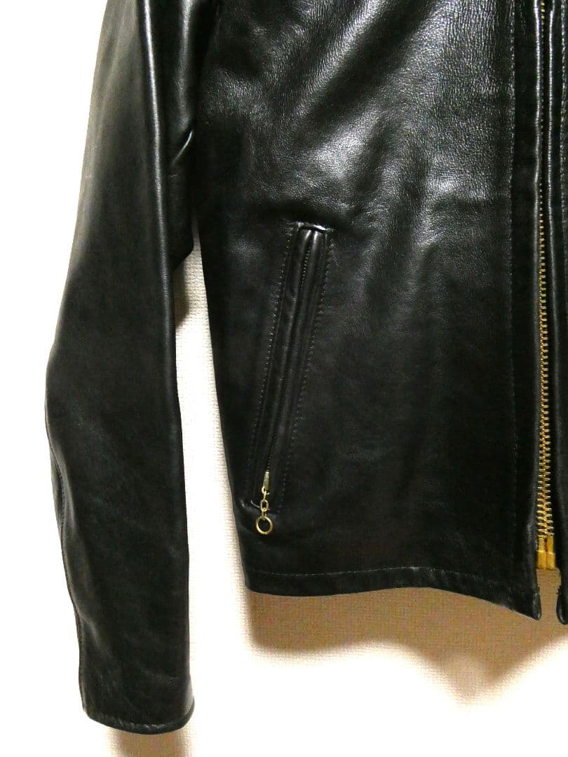 激レア品番643EVS！純正ライナー付！ショット襟付きシングルライダース36