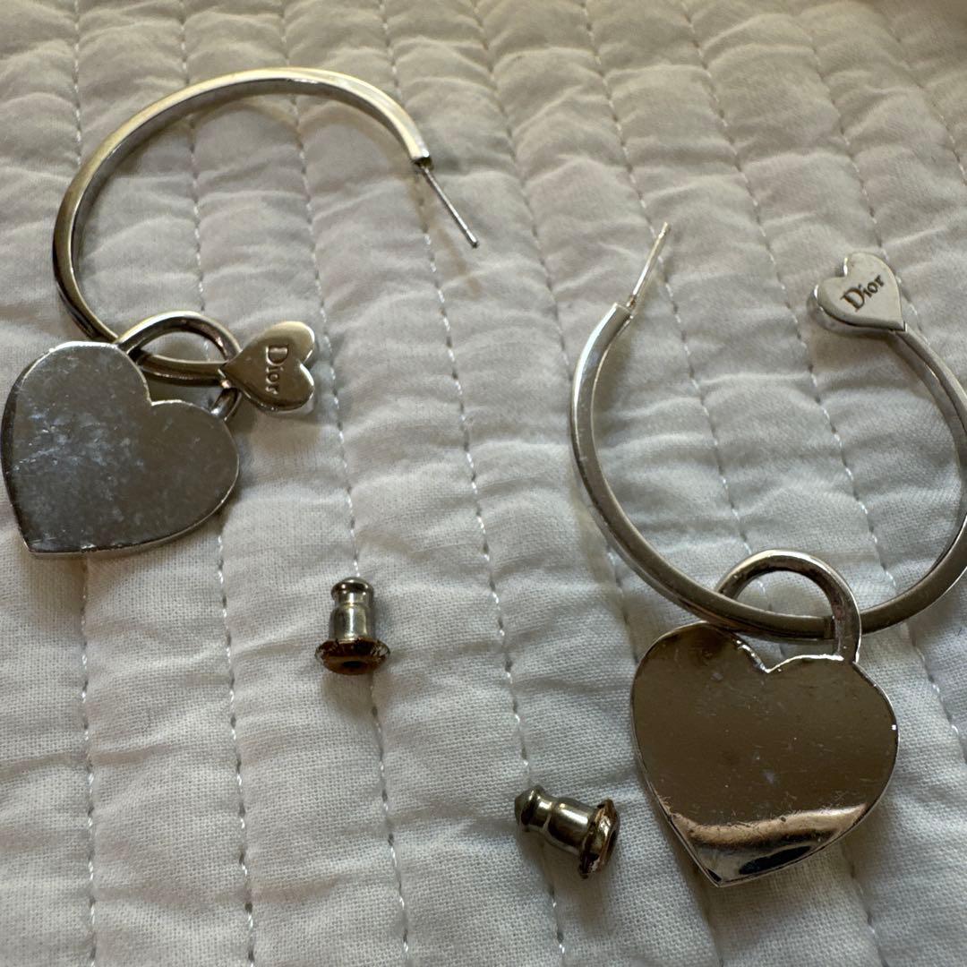 Dior ディオール ハートモチーフ ピアス ゴールド ヴィンテージ 使用感あり