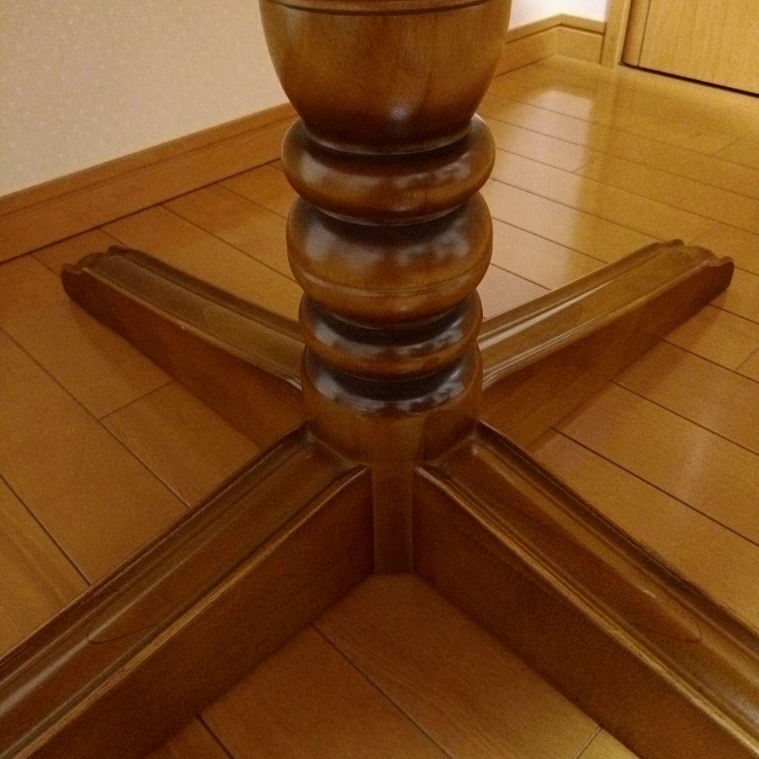 カリモク　コロニアル　ダイニングテーブル　ラウンド　円卓　レトロ　ヴィンテージ