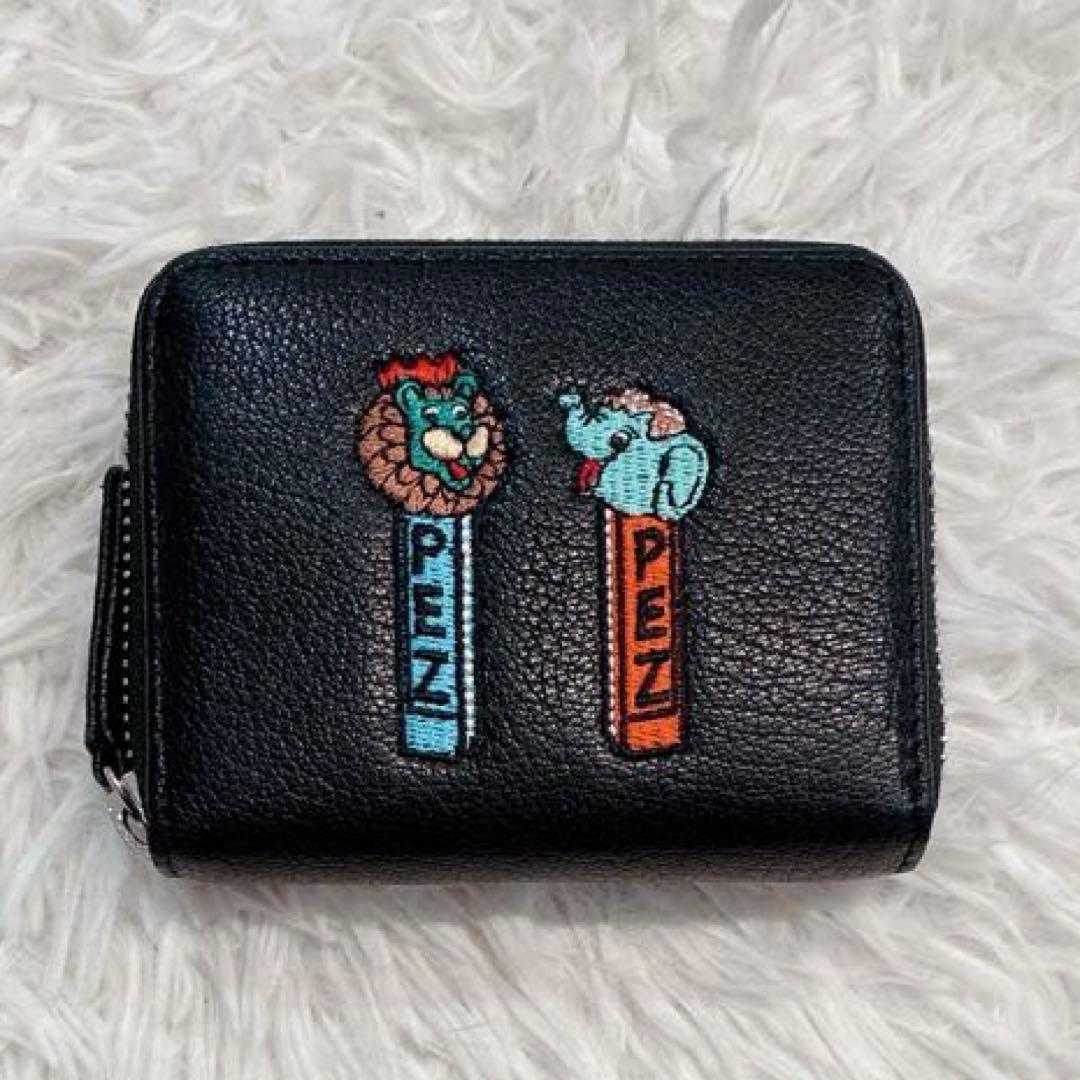【美品】「PEZ×perche×ear」コラボジャバラ折り財布　黒
