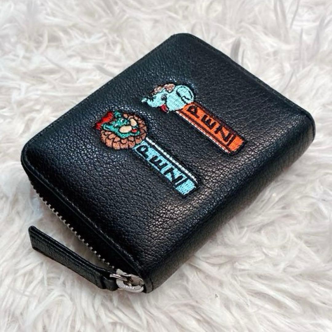 【美品】「PEZ×perche×ear」コラボジャバラ折り財布　黒