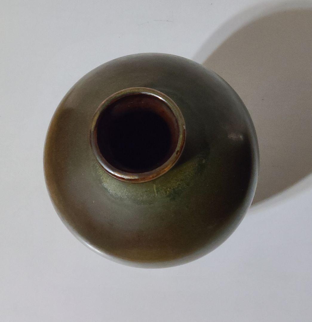 台湾製　壺　大型花瓶　梅瓶(めいぴん)　蕎麦釉　茶葉末釉