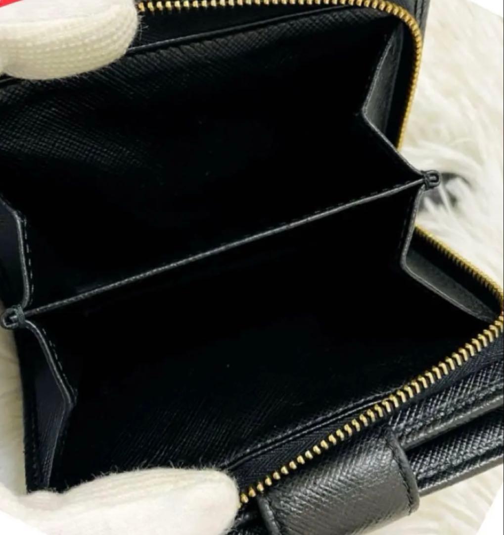 PRADA 二つ折り財布 ラウンドファスナー 黒