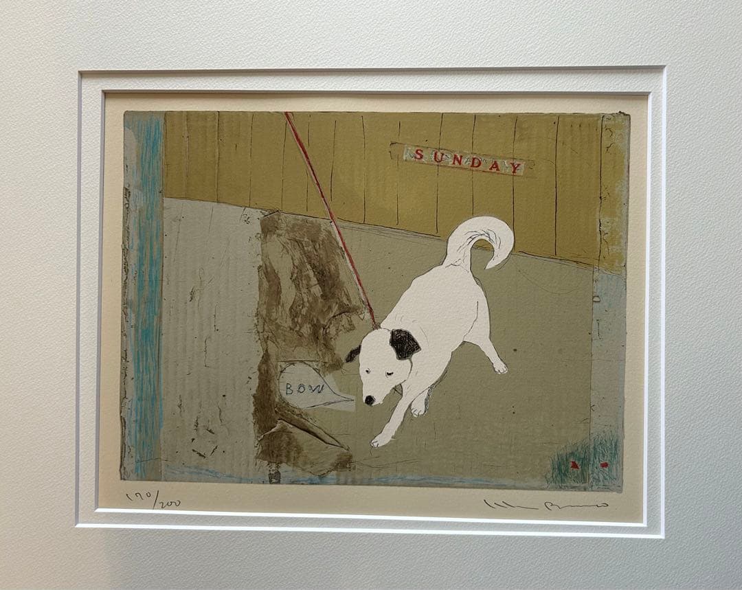 日比野克彦　版画　『Bow』　額付