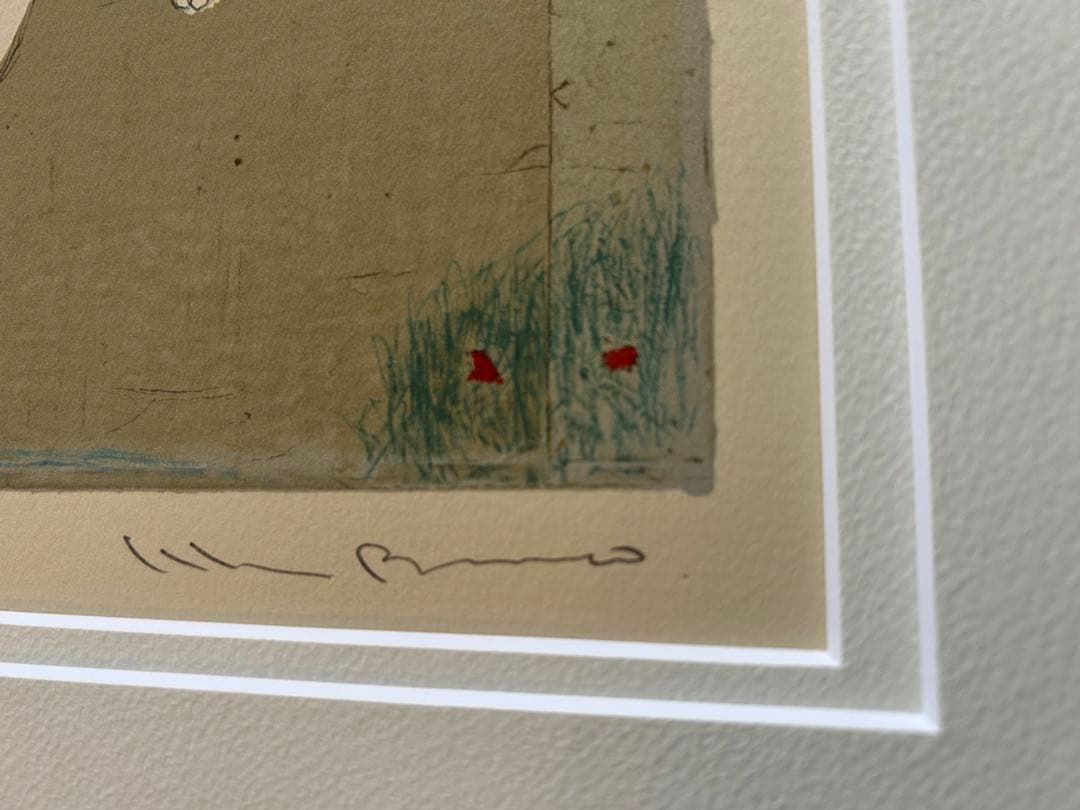 日比野克彦　版画　『Bow』　額付