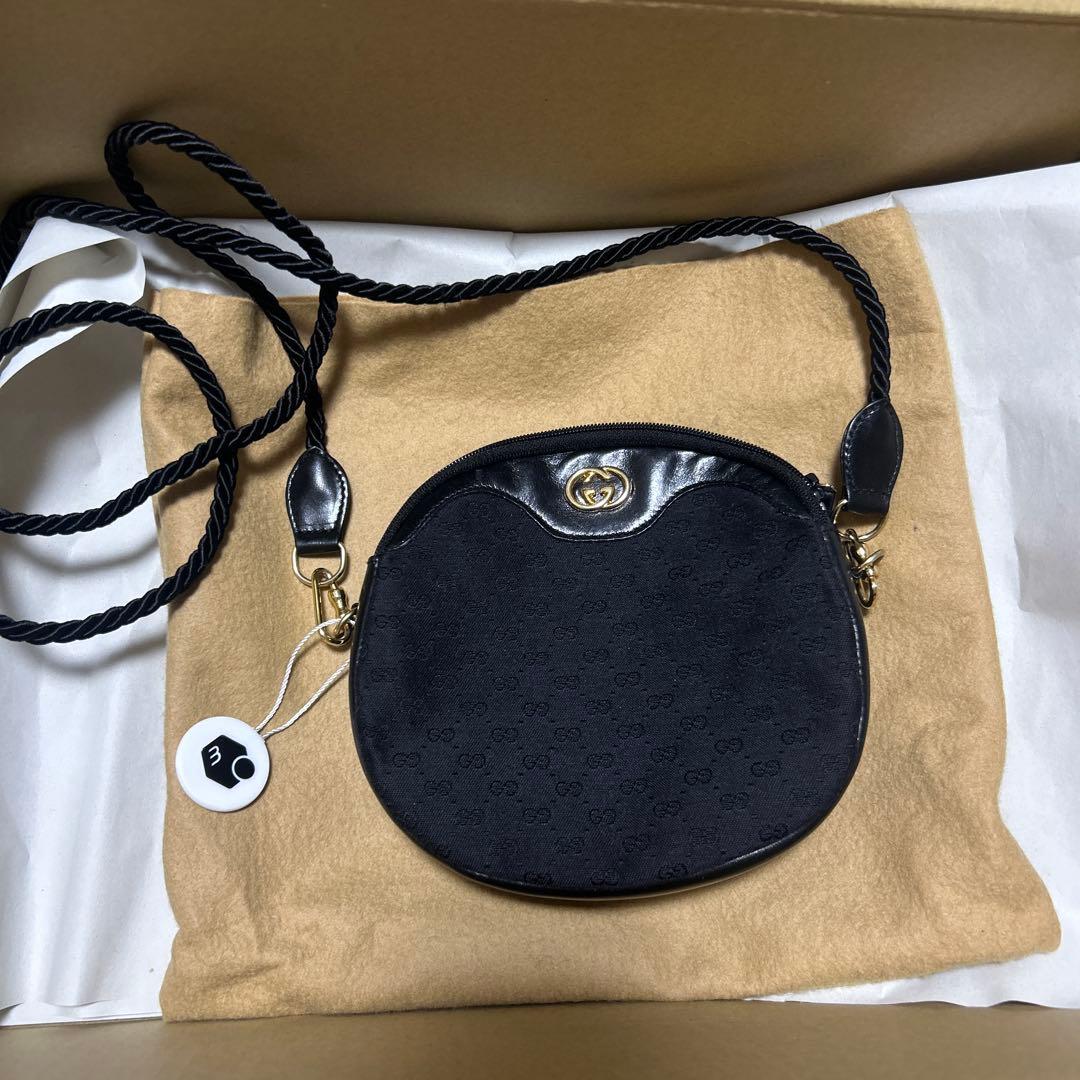 Gucci ショルダーバッグ ブラック　マイクロGG オールドグッチ　鑑定済み