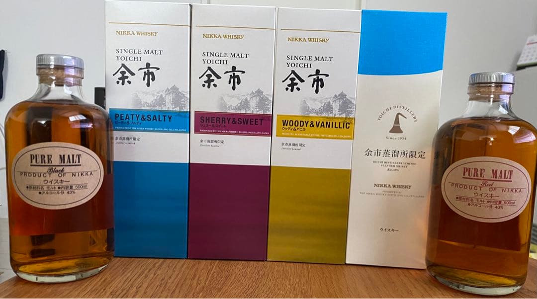 ニッカウイスキー　余市蒸溜所　シングルモルト　ピュアモルト　ブレンデッド　6本