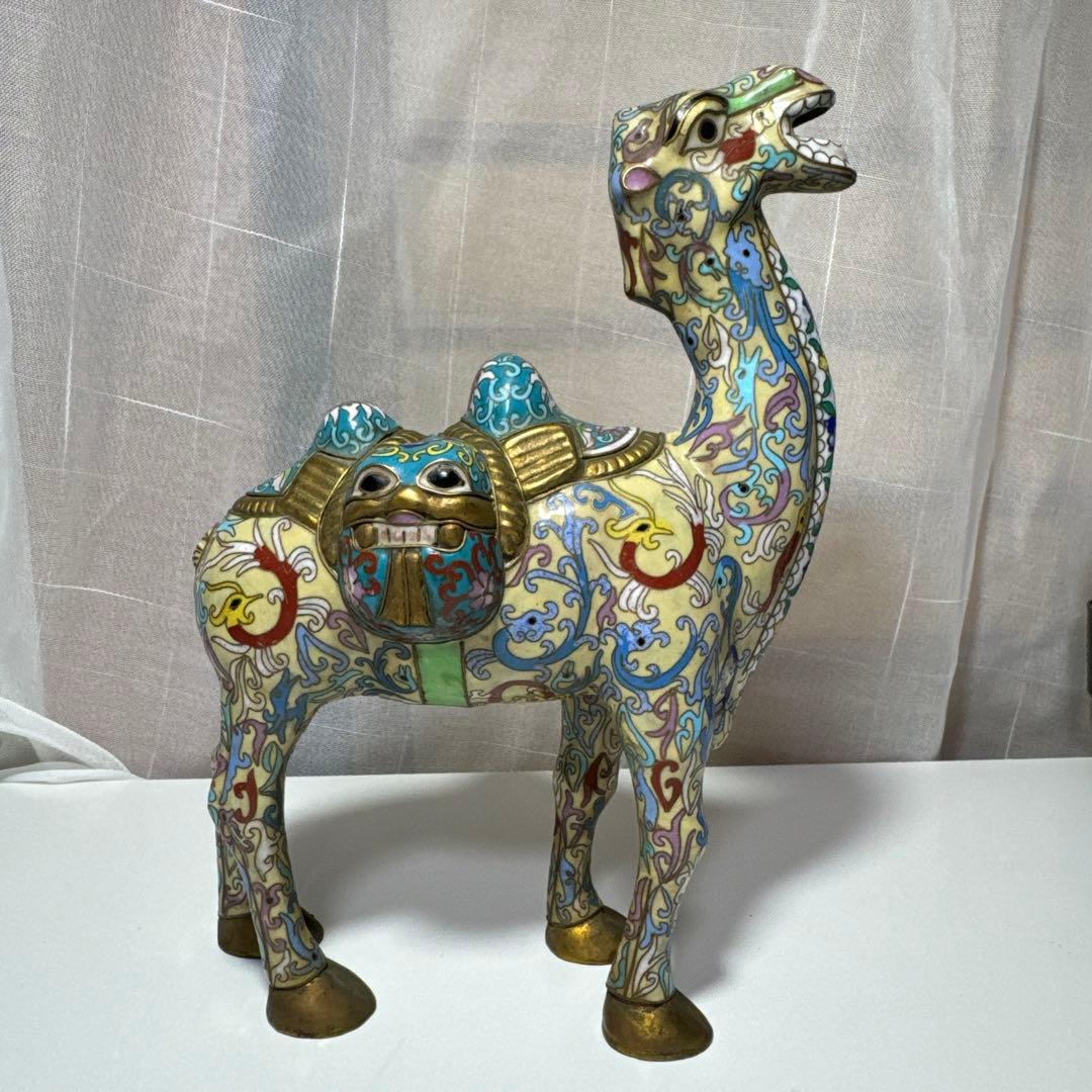 19世紀 景泰藍（七宝焼き）駱駝 置物 インテリア 骨董 アンティーク 美品