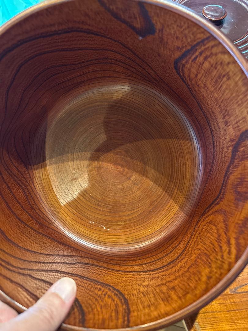 欅 無垢材 くり抜き 茶櫃 大型 木工 民藝