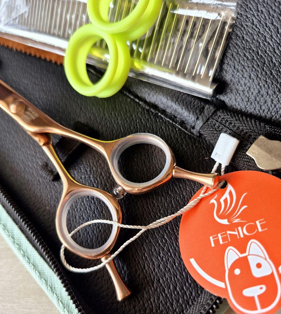 新品★フェニーチェ カーブシザー★ギザ刄 トリミングシザー6.5インチ