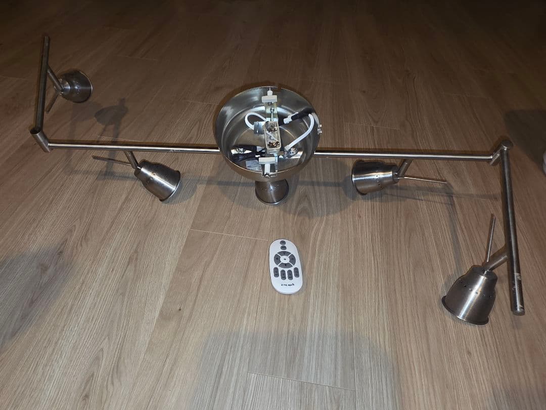 IKEA バロメーテル シーリングトラック ニッケルメッキ(電球5個付)