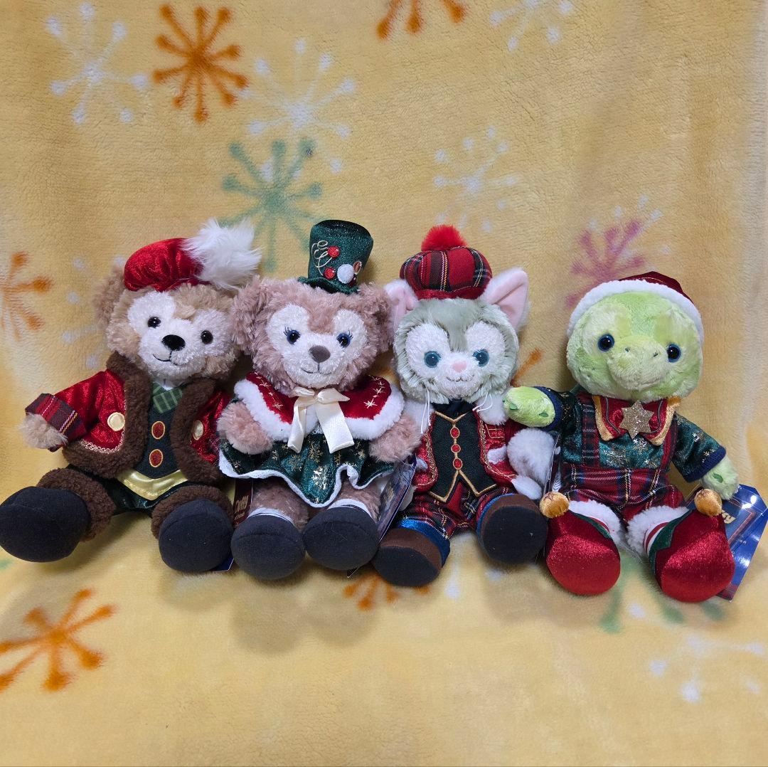 香港ディズニー　クリスマス　2024　ダッフィー&フレンズ　ぬいぐるみ4体セット