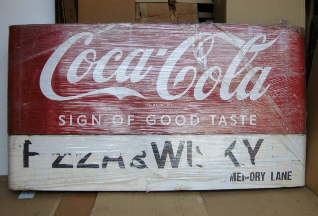 *ＢＩＧ　コカ・コーラ　【ホーロー/アール 両面看板】　ビンティージ・レア-