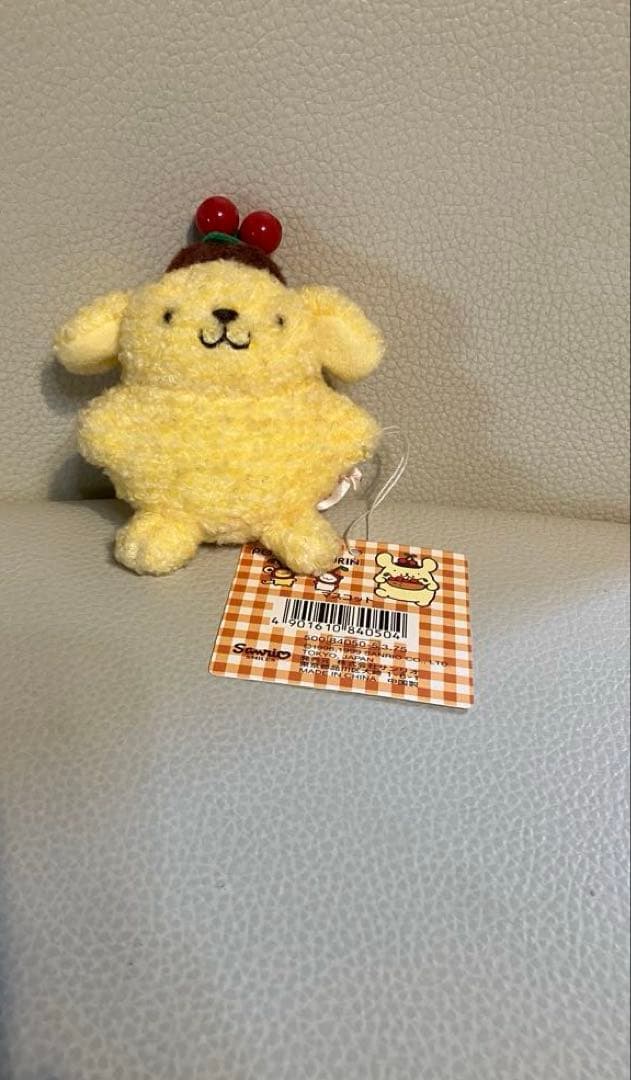 ポムポムプリン　マスコット　ぬいぐるみ　ボールキーチェーン　カスタードプリン