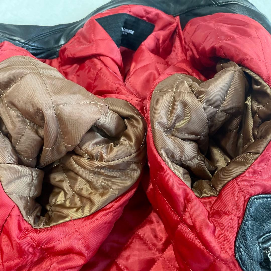 ✨️希少ダメージ加工✨️ナノユニバース　シングルライダース　キルティング　黒