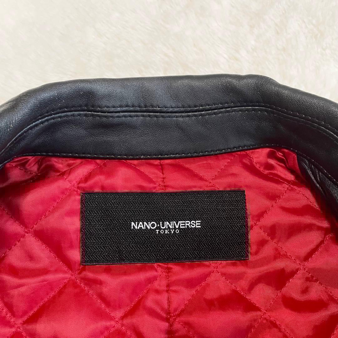 ✨️希少ダメージ加工✨️ナノユニバース　シングルライダース　キルティング　黒