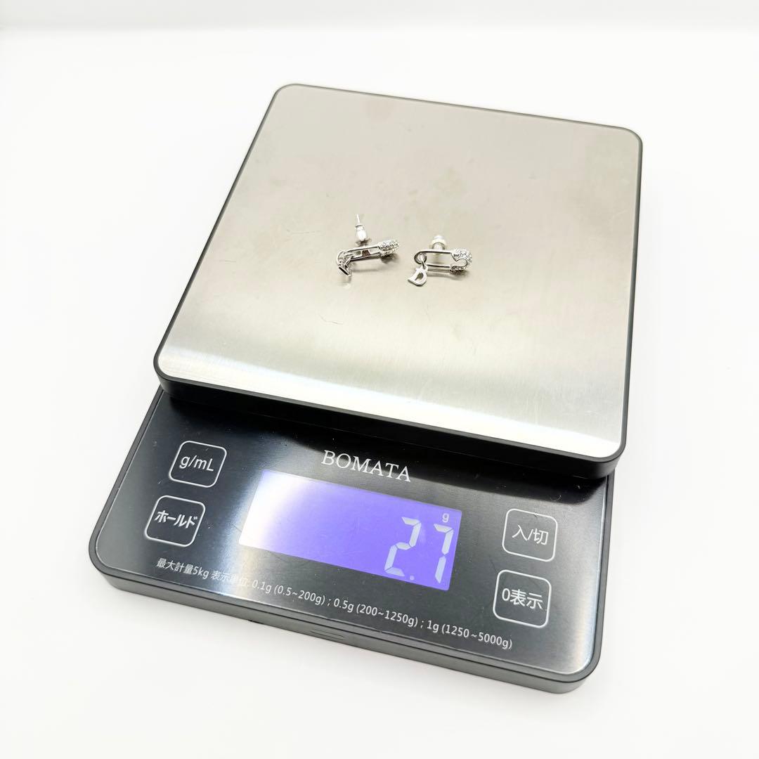 【美品】Dior ディオール　ピアス　クリップモチーフ　ライトストーン　シルバー