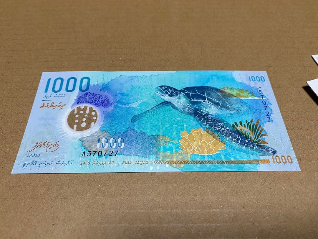 モルディブ 1000ルフィヤ