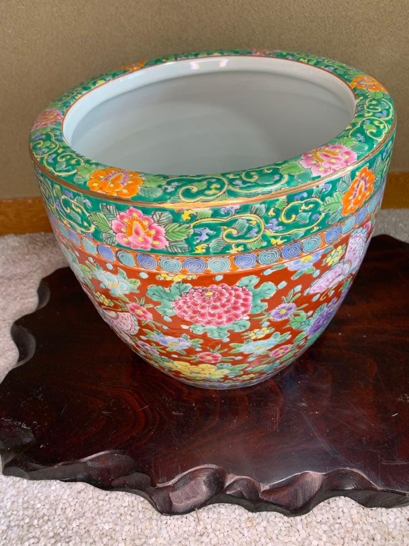 火鉢　嘉山銘　古美術　アンティーク　めだか