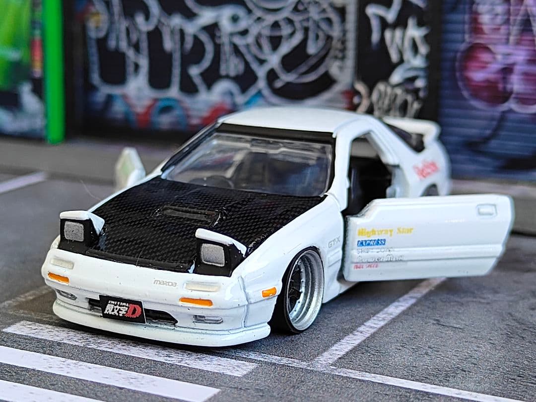 トミカ改造 マツダ FC 頭文字D仕様 シャコタン ☆深リム ☆ホットウィール