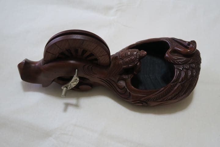 墨壺　亀と鶴 木製　大工道具